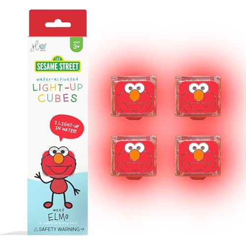 Glo Pals x Sesamstraße wasseraktivierte Leuchtwürfel für sensorisches Spielen (Elmo - nur Würfel) von Glo Pals