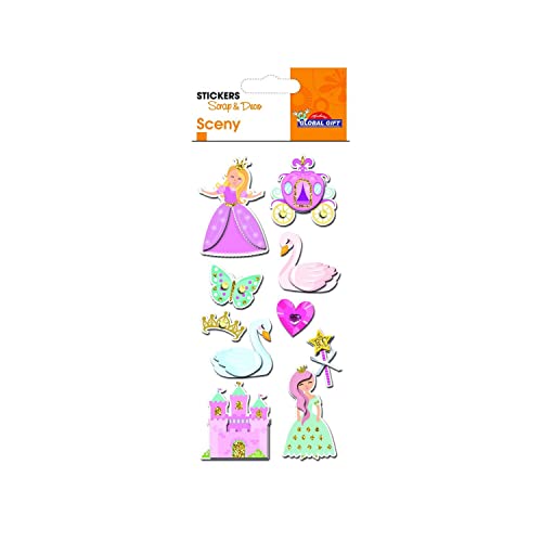 Glitzer-geprägte Aufkleber – Prinzessin und Schwäne Glitzer-geprägte Aufkleber – Prinzessin und Schwäne von Global Gift