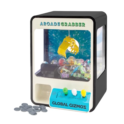 Global Gizmos 50189 Candy Grabber/Claw Machine Arcade-Spiel für Kinder/Joystick-Steuerung/Münzen enthalten/Schwarz von Global Gizmos