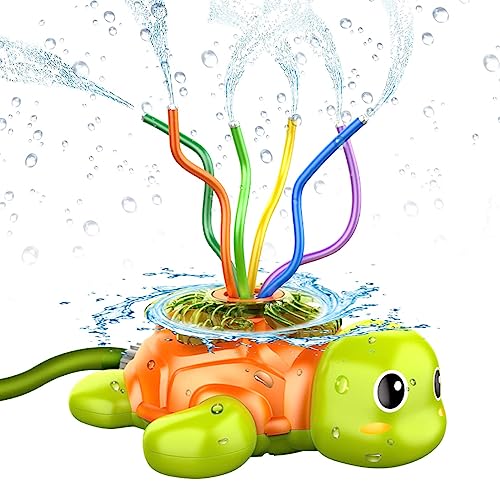 Wassersprinkler Spielzeug für Kinder, Sommer Wassersprüh Schildkröte Sprinkler mit Schlauchverbinder Garten Hinterhof Outdoor Spiel für Kleinkinder im Alter von 3-12 von Global Tronics