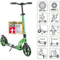 SIX DEGREES Aluminium Scooter 205 mm hellgrün von Globber Deutschland GmbH
