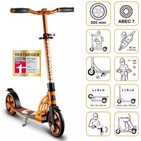 SIX DEGREES Aluminium Scooter 205 mm orange von Globber Deutschland GmbH