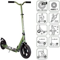 SIX DEGREES Aluminium Scooter All Terrain 300/205 mm olivgrün von Globber Deutschland