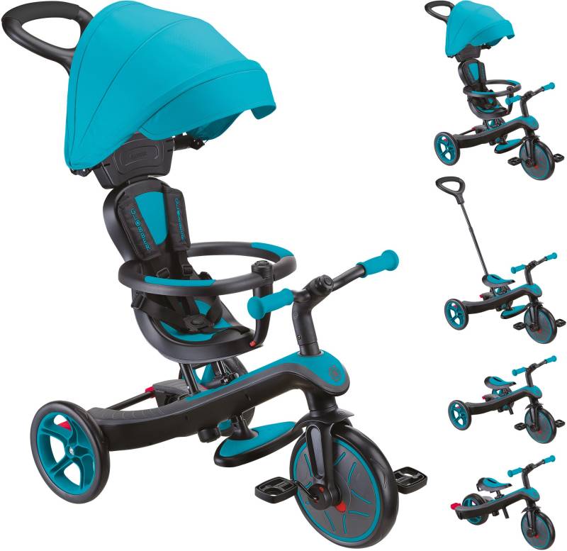 Globber Dreirad Explorer 4-in-1, Blaugrün von Globber