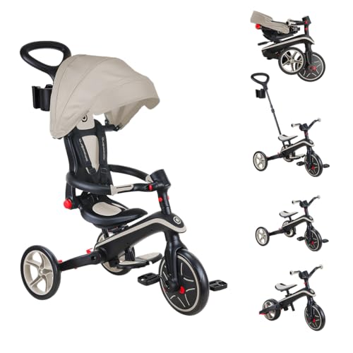 Globber - Dreirad Explorer 4 in 1 – Dreirad, faltbar und skalierbar in Laufrad für alle – Kinder von 10 Monaten bis 5 Jahren von Globber