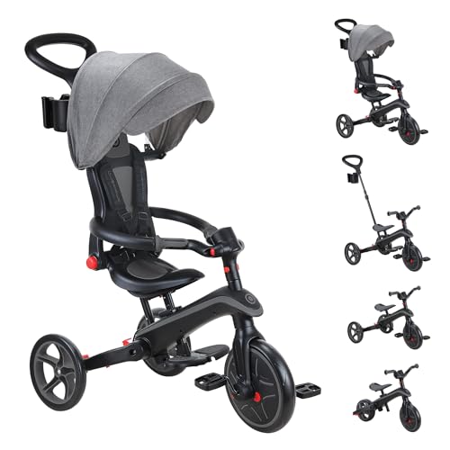 Globber - Dreirad Explorer 4 in 1 – Dreirad faltbar und erweiterbar auf Laufrad, für Kleinkinder von 10 Monaten bis 5 Jahren von Globber