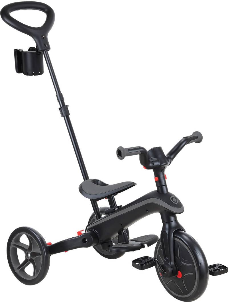 Globber Dreirad Explorer Klappbar 4-in-1, Schwarz/Grau von Globber