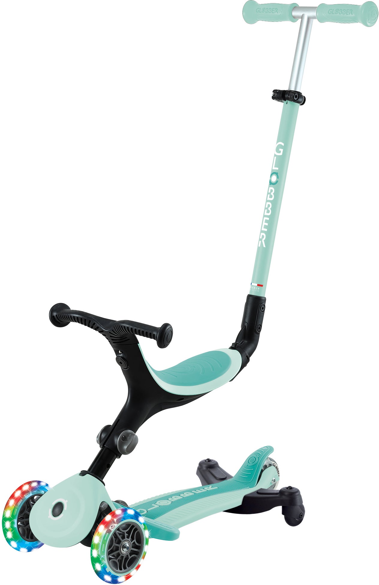 Globber Go-Up Active Lights 360° 3-rädriger Tretroller, Mintgrün Globber Go-Up Active Lights 360° 3-rädriger Tretroller, Mintgrün von Globber