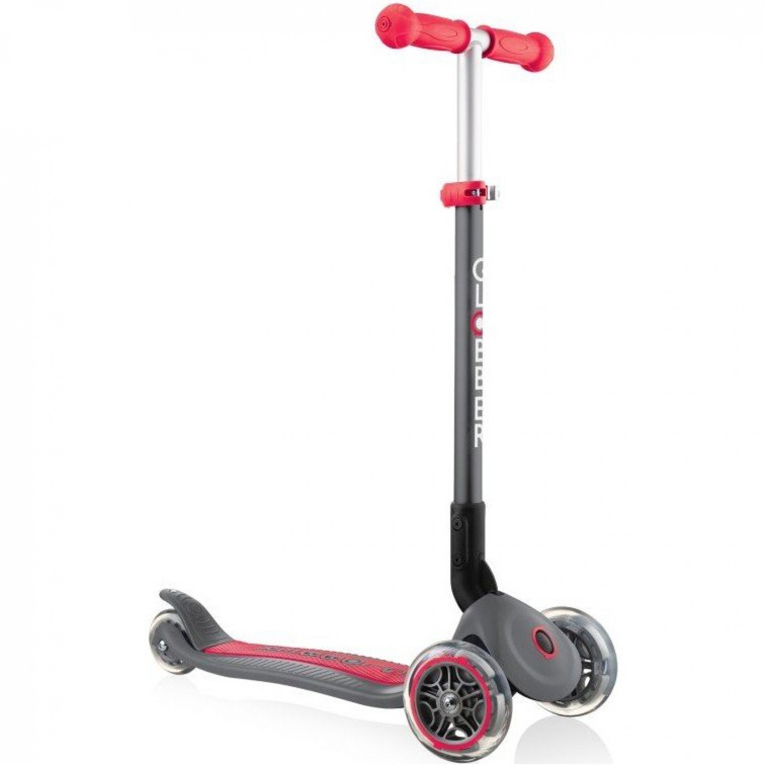 Globber Primo Faltbarer Scooter Grau Rot Globber Primo Faltbarer Scooter Grau Rot von Globber