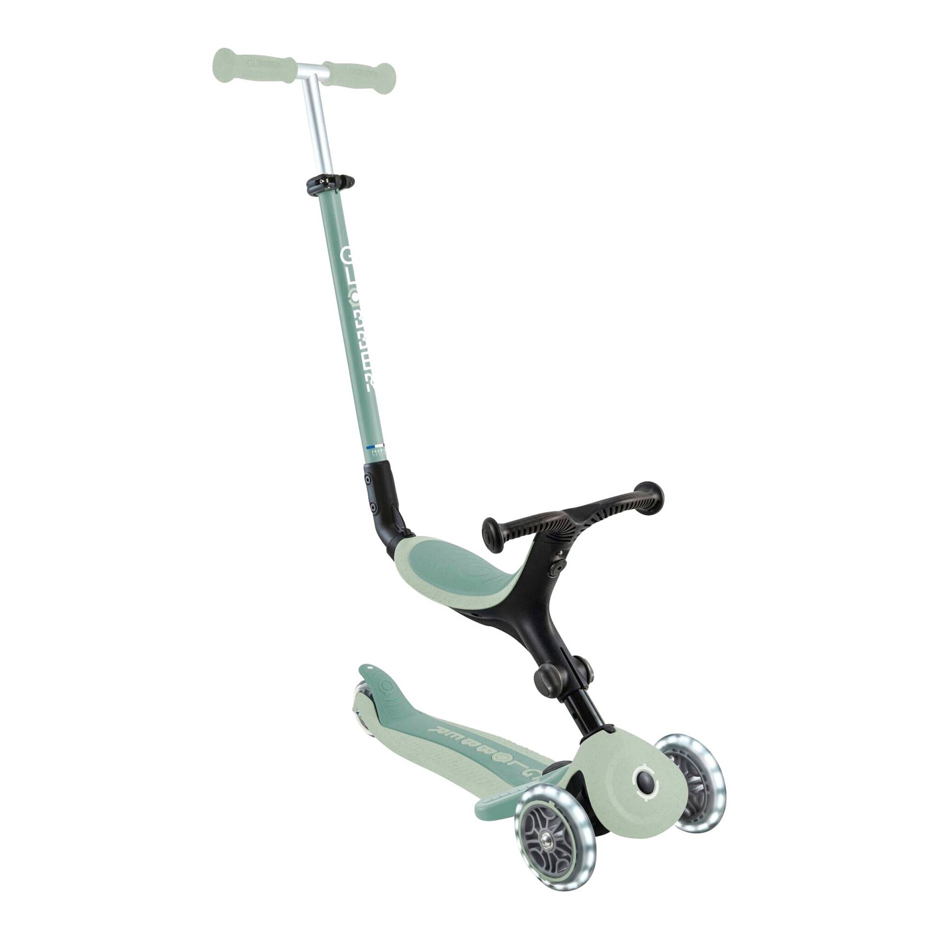 Globber Scooter 3in1 Go-Up active ECO mit Leuchtrollen von Globber
