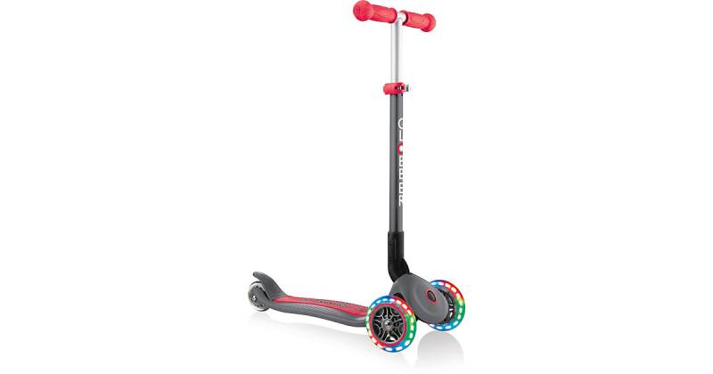 Scooter PRIMO FOLDABLE, Leuchtrollen, titan-rot mehrfarbig von Globber