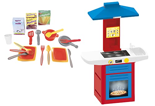 Küche Spielzeug 70 x H100 cm - Interaktive Küche mit Klängen - Mit 20 Zubehör - Dolu - Globo Spielzeuge - 41490 von Globo
