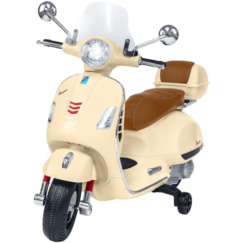 e-Spidko Vespa GTS Super Sport Crema, Elektrofahrzeug für Kinder, Aufsitz, Farbe, 39985 von e-Spidko