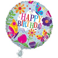 Folienballon "Happy Birthday" mit Schmetterlingsmotiv Folienballon "Happy Birthday" mit Schmetterlingsmotiv von Globos Nordic