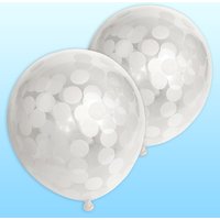 Konfettiballons in weiß, 6 Stk., 30cm von Globos Nordic
