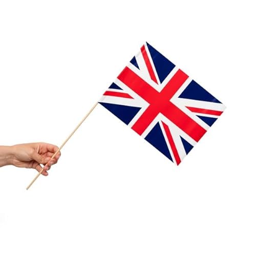 Globos 10 Papier Fahnen England Großbritannien 20 x 30 cm Handfahnen Union Jack von Globos