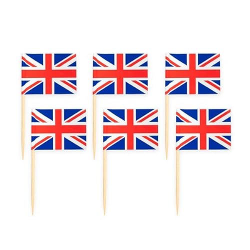 Globos 50 Flaggen Deko Picker England Großbritannien Union Jack von Globos