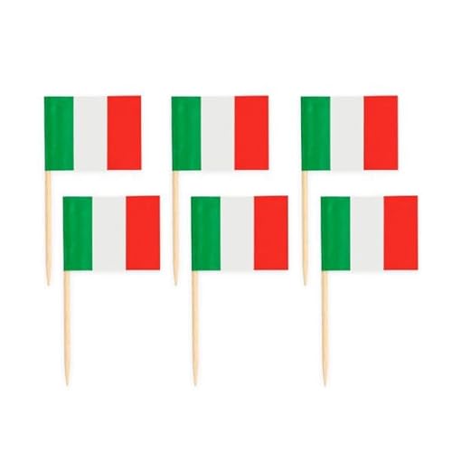 Globos 50 Flaggen Deko Picker Italien grün weiß rot von Globos
