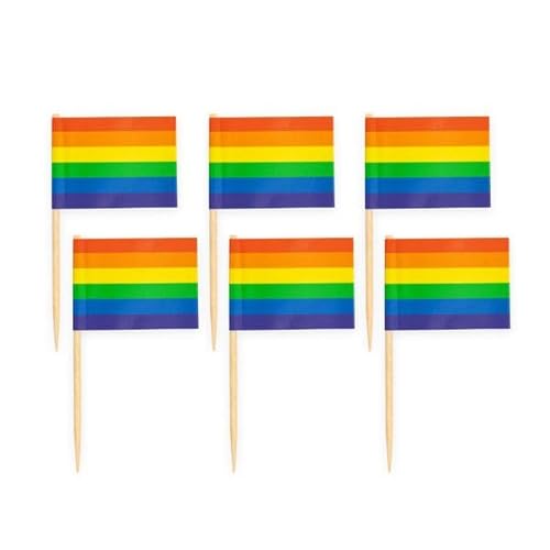 Globos 50 Flaggen Deko Picker Regenbogen Pride LGBTQ von Globos