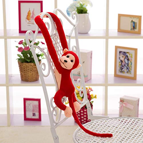Cartoon Long Arm Monkey Weichspielzeug, Tierpuppe, hängen mit verbindenden Gliedmaßen, Baby -Kinder -Geburtstagsgeschenk (Red) von Glomora