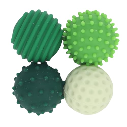 Glomora 4pcs Silikonstrukturkugeln, Stressabbau sensorische Silikonkugelspielzeug für Reisearbeit und Zuhause (Grün) von Glomora