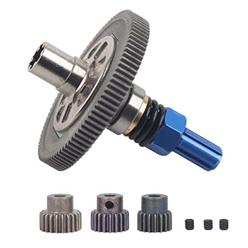 Glomora RC -Autogetriebe, 91T Big Gear mit 17T, 19T, 21T -Ritzel, Slipper -Gang -Set für ARRMA SENTON 1/10, für Granit, für Big Rock, für Wirbel, für Typhon usw. (schwarz) (Dark Blue) von Glomora