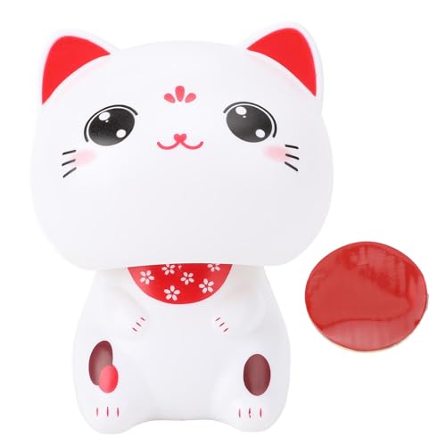 Glomora Solar Powered Lucky Cat Nodding Fortune Cat Innovative Decorative Car Ornament for Car Interior (Type B) von Glomora