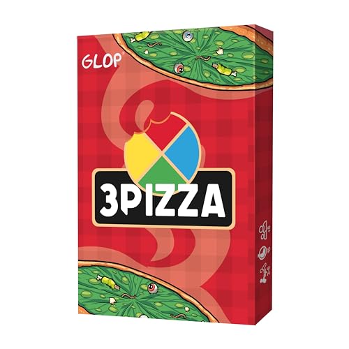 Glop 3PIizza Brettspiele für Kinder ab 8 Jahren und Erwachsene, Lustiges Kartenspiel für die Ganze Familie, Gesellschaftsspiele für Erwachsene, Reisespiel für Familien und Freunde, Geschenkidee von Glop