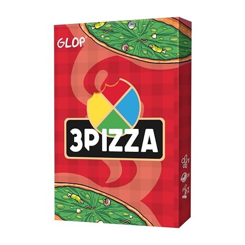 Glop 3PIizza Brettspiele für Kinder ab 8 Jahren und Erwachsene, Lustiges Kartenspiel für die Ganze Familie, Gesellschaftsspiele für Erwachsene, Reisespiel für Familien und Freunde, Geschenkidee von Glop