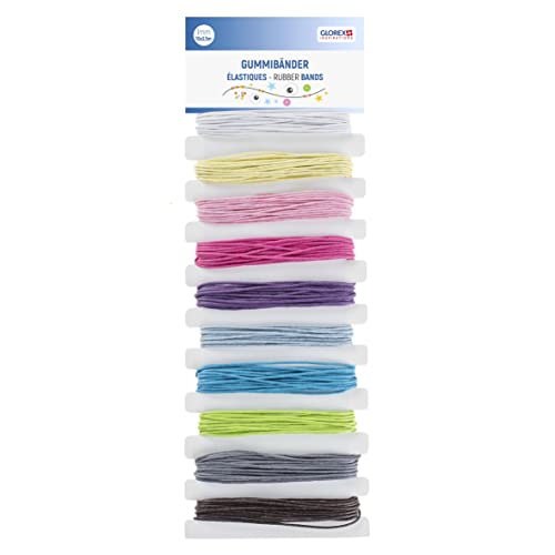 GLOREX 6 1630 361 – Gummibänder Set, 10 elastische Bänder in verschiedenen Farben, Länge je Band ca. 3 m, zum Basteln, Dekorieren und kreativ sein GLOREX 6 1630 361 – Gummibänder Set, 10 elastische Bänder in verschiedenen Farben, Länge je Band ca. 3 m, zum Basteln, Dekorieren und kreativ sein von GLOREX