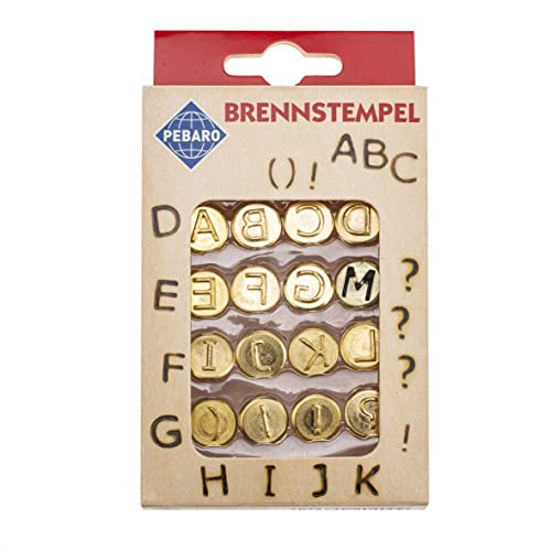 GLOREX 6 1671 004 - Pebaro Brennstempel Set, 16-teilig, mit Buchstaben von A - L aus Messing, zum Einschrauben für Pebaro Brandmalkolben GLOREX 6 1671 004 - Pebaro Brennstempel Set, 16-teilig, mit Buchstaben von A - L aus Messing, zum Einschrauben für Pebaro Brandmalkolben von Glorex