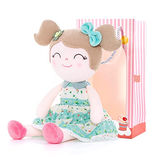 Gloveleya Baby Girl Gifts Soft First Baby Doll Plüsch Puppen Grün 16" mit Geschenkbox von Gloveleya