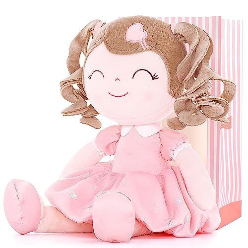 Gloveleya Baby Puppe Geschenke Plüsch Curly Mädchen Spielzeug mit Liebe 16" Rosa von Gloveleya
