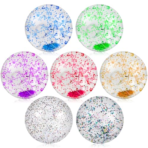 Glovios Wasserball Aufblasbar, 7 Stück Aufblasbare Glitter Wasserbälle, Farbig Aufblasbarer Ball Set, Strandball Schwimmball für Beach Pool Party Wasserspielzeug Glovios Wasserball Aufblasbar, 7 Stück Aufblasbare Glitter Wasserbälle, Farbig Aufblasbarer Ball Set, Strandball Schwimmball für Beach Pool Party Wasserspielzeug von Glovios