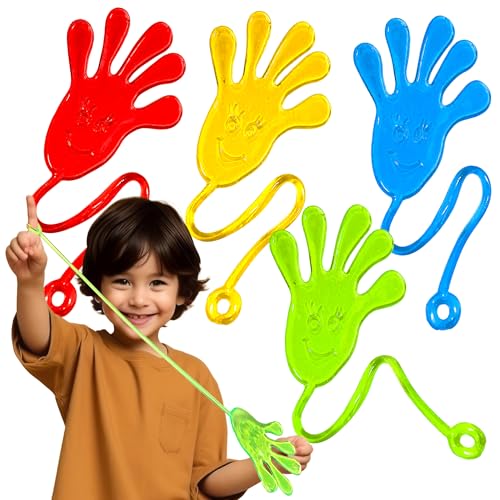 Bunte klebrige Hände, Partygeschenke für Kinder, für Geburtstag, Klassenzimmer, Weihnachten und Halloween, verschiedene Farben, 40 Stück von Glow Fever