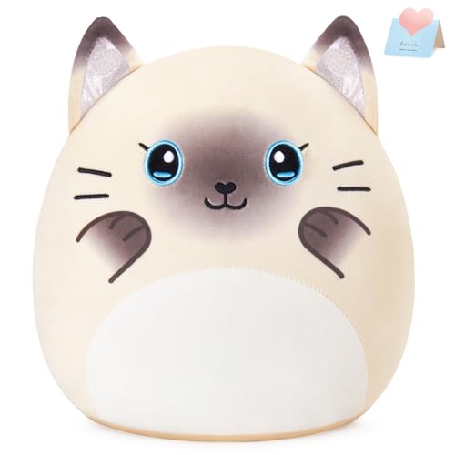 Glow Guards Plüschkissen mit siamesischen Katzen, 30,5 cm, niedliches Kätzchen-Plüschtier mit glitzernden Ohren, weiches Plüschtier, Geschenk für Kinder, Mädchen, Jungen, Geburtstag Glow Guards Plüschkissen mit siamesischen Katzen, 30,5 cm, niedliches Kätzchen-Plüschtier mit glitzernden Ohren, weiches Plüschtier, Geschenk für Kinder, Mädchen, Jungen, Geburtstag von Glow Guards