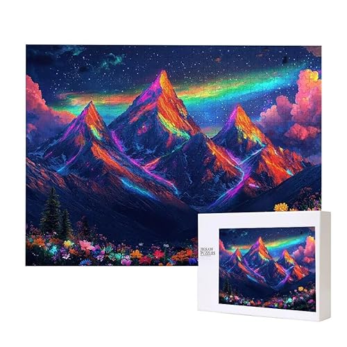Aurora Mountains Puzzle 3000 Teile Puzzles Erwachsene, Helle und farbenfrohe Puzzles, Indoor-Puzzle-Kreativspiel zur Entspannung von Erwachsenen und Erziehung oder als Geschenk I-367 von Glslmznq