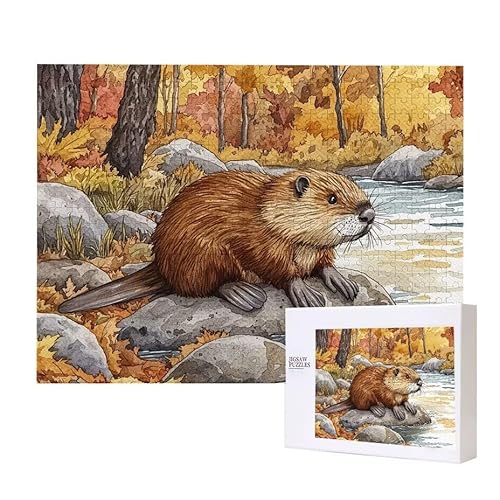Biber Puzzle 300 Teile Puzzles Erwachsene, Helle und farbenfrohe Puzzles, Indoor-Puzzle-Kreativspiel zur Entspannung von Erwachsenen und Erziehung oder als Geschenk I-248 von Glslmznq