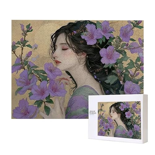 Blumen Frauen Puzzle 3000 Teile Puzzles Erwachsene, Helle und farbenfrohe Puzzles, Indoor-Puzzle-Kreativspiel zur Entspannung von Erwachsenen und Erziehung oder als Geschenk I-327 von Glslmznq