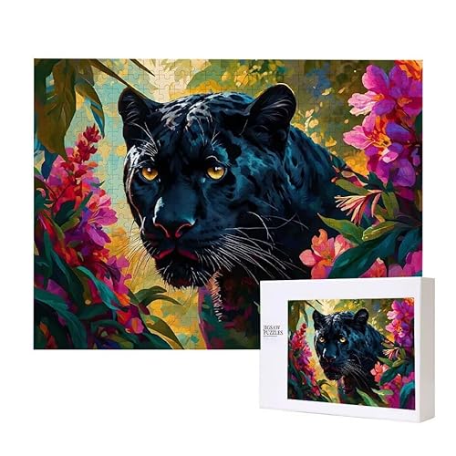 Blumen Schwarzer Panther Puzzle 500 Teile Puzzles Erwachsene, Helle und farbenfrohe Puzzles, Indoor-Puzzle-Kreativspiel zur Entspannung von Erwachsenen und Erziehung oder als Geschenk I-317 Blumen Schwarzer Panther Puzzle 500 Teile Puzzles Erwachsene, Helle und farbenfrohe Puzzles, Indoor-Puzzle-Kreativspiel zur Entspannung von Erwachsenen und Erziehung oder als Geschenk I-317 von Glslmznq