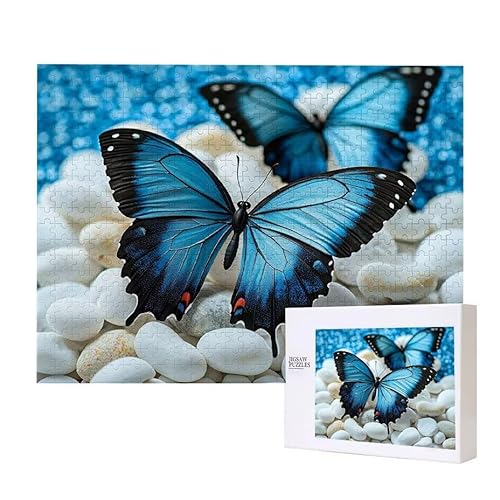 Butterfly Blau Puzzle 3000 Teile Puzzles Erwachsene, Helle und farbenfrohe Puzzles, Indoor-Puzzle-Kreativspiel zur Entspannung von Erwachsenen und Erziehung oder als Geschenk I-299 von Glslmznq