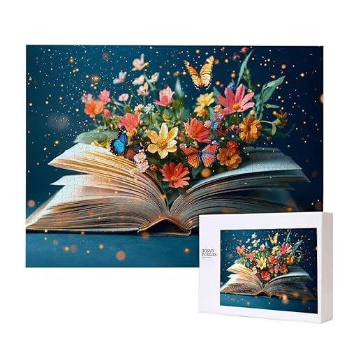Butterfly Bücher Puzzle 2000 Teile Puzzles Erwachsene, Helle und farbenfrohe Puzzles, Indoor-Puzzle-Kreativspiel zur Entspannung von Erwachsenen und Erziehung oder als Geschenk I-304 von Glslmznq