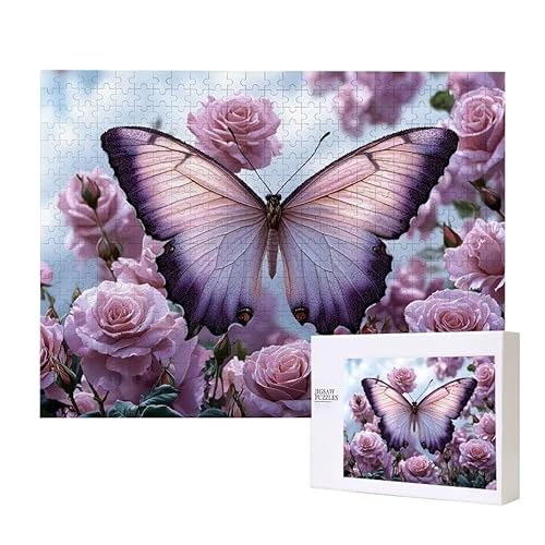 Butterfly Rose Puzzle 2000 Teile Puzzles Erwachsene, Helle und farbenfrohe Puzzles, Indoor-Puzzle-Kreativspiel zur Entspannung von Erwachsenen und Erziehung oder als Geschenk I-302 von Glslmznq