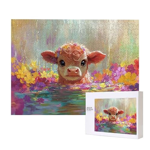 Cute Kuh Puzzle 1500 Teile Puzzles Erwachsene, Helle und farbenfrohe Puzzles, Indoor-Puzzle-Kreativspiel zur Entspannung von Erwachsenen und Erziehung oder als Geschenk I-401 von Glslmznq