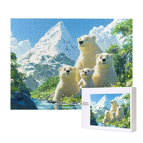 Eisbär Puzzle 300 Teile Puzzles Erwachsene, Helle und farbenfrohe Puzzles, Indoor-Puzzle-Kreativspiel zur Entspannung von Erwachsenen und Erziehung oder als Geschenk I-20 von Glslmznq