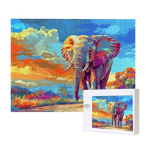Elefant Puzzle 2000 Teile Puzzles Erwachsene, Helle und farbenfrohe Puzzles, Indoor-Puzzle-Kreativspiel zur Entspannung von Erwachsenen und Erziehung oder als Geschenk I-76 von Glslmznq
