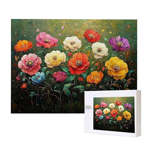 Farbe Blume Puzzle 500 Teile Puzzles Erwachsene, Helle und farbenfrohe Puzzles, Indoor-Puzzle-Kreativspiel zur Entspannung von Erwachsenen und Erziehung oder als Geschenk I-35 von Glslmznq