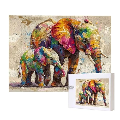 Farbe Elefant Puzzle 2000 Teile Puzzles Erwachsene, Helle und farbenfrohe Puzzles, Indoor-Puzzle-Kreativspiel zur Entspannung von Erwachsenen und Erziehung oder als Geschenk I-30 von Glslmznq