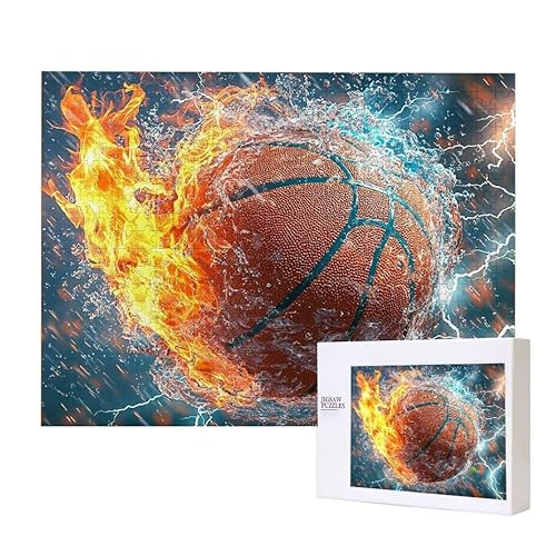 Flame Basketball Puzzle 3000 Teile Puzzles Erwachsene, Helle und farbenfrohe Puzzles, Indoor-Puzzle-Kreativspiel zur Entspannung von Erwachsenen und Erziehung oder als Geschenk I-363 von Glslmznq