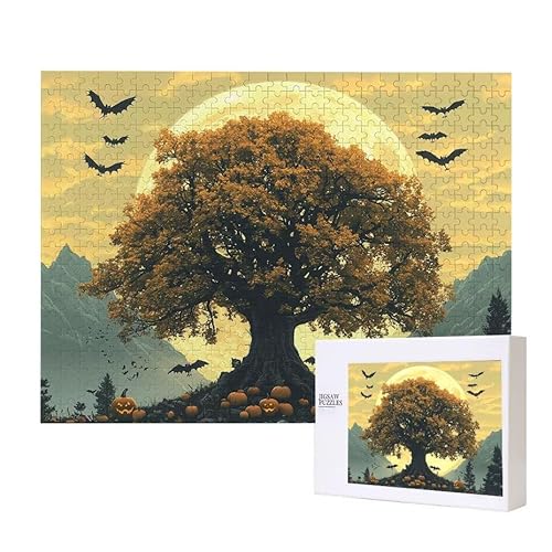 Halloween Baum Puzzle 1500 Teile Puzzles Erwachsene, Helle und farbenfrohe Puzzles, Indoor-Puzzle-Kreativspiel zur Entspannung von Erwachsenen und Erziehung oder als Geschenk I-669 von Glslmznq